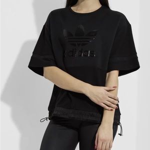 Adidas Originals Women’s Highlight Oversized Black Tee Size L EUC